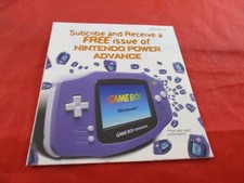 Nintendo Game Boy Advance Nintendo Power Magazine Promotional Offer Insert