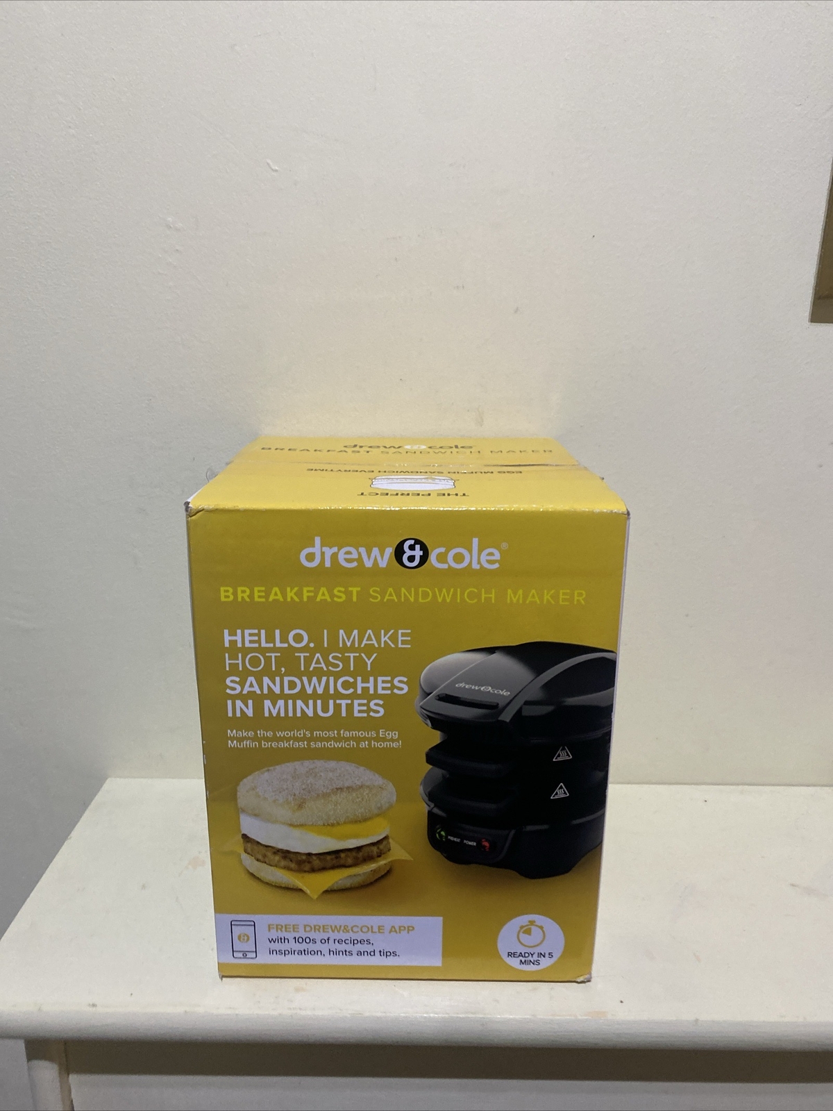 Drew & Cole Breakfast Sandwich McMuffin Grill Maker Ready In 5 Mins