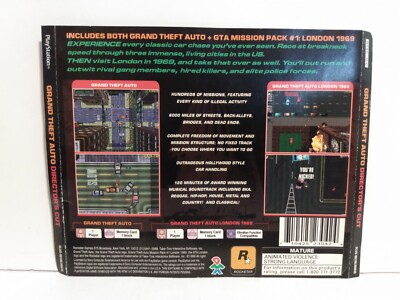 #ad Original Back Artwork for Grand Theft Auto Director#x27;s Cut for Playstation 1 PS1 $7.88