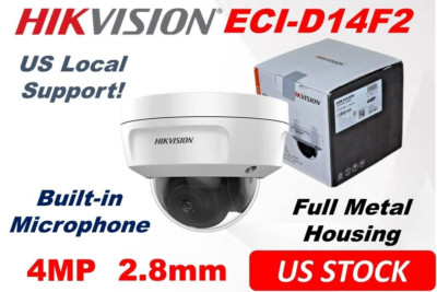 Hikvision ECI-D14F2 4MP POE IP Dome Camera H.265+ 2.8mm Wide Angle 2Axis Outdoor