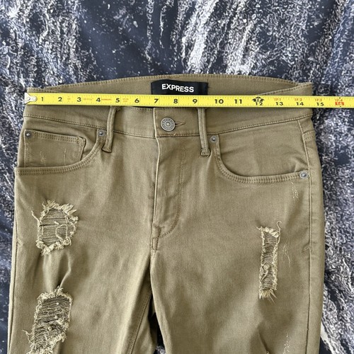 Express Women’s Jeans Cropped Ankle Legging Mid Rise Size 4 Distressed Pants - Picture 8 of 9