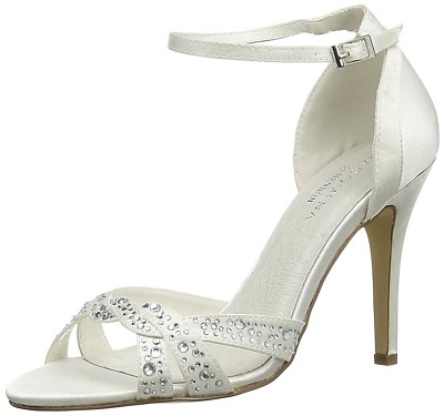 SIZE MENBUR CATALINA IVORY DIAMANTE SATIN ANKLE STRAP BRIDAL SHOES RP  £72