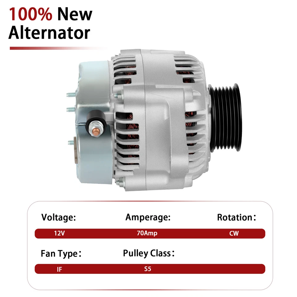Alternador de aluminio 112357 para Toyota 4Runner Tacoma T100 1996-1999 2,4 L Foto 3 de 4