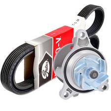 GATES Keilrippenriemen 7PK1257 SF + Wasserpumpe für HYUNDAI i20 II GB 1.2