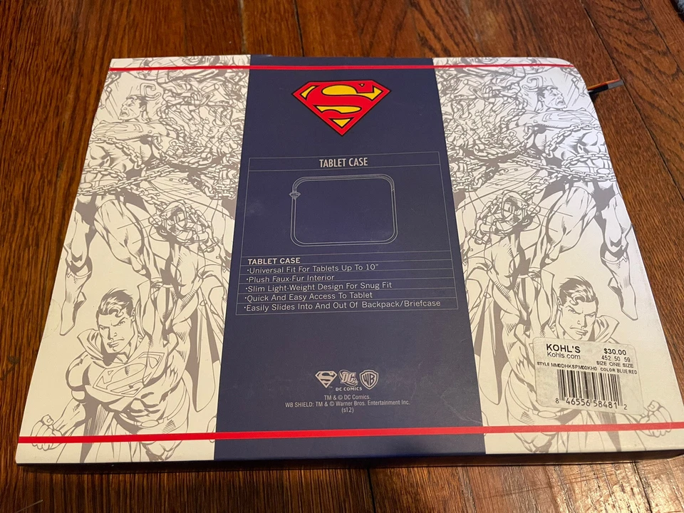 Superman Logo BlueiPad Android Tablet Zippered Case Fits up to 10" DC COMICS - Image 2 of 4
