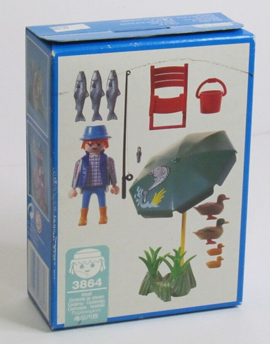 Playmobil # 3864, Fisherman, Fish, Ducks, Parasol, Vintage, 1996, Malta NOS NIB - 第 2/5 張圖片