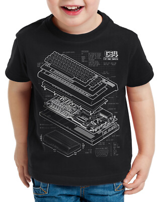 C64 Heimcomputer Kinder T-Shirt heimcomputer classic gamer vc20 vic20 blaupause