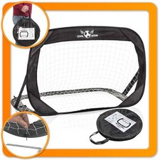 Pop-Up Fußball Tor Torwand Automatik Fussballtor für Kinder & Freizeit Schwarz