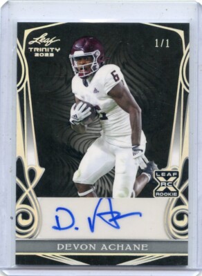 2023 LEAF TRINITY #BA-DA1 DEVON ACHANE AUTOGRAPH RC #1/1 MIAMI
