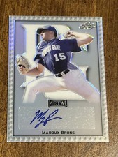 MADDUX BRUNS 2020 LEAF PERFECT GAME SILVER METAL AUTOGRAPH DODGERS #1 DRAFT PICK