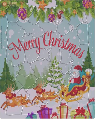 Just Smarty Merry Christmas Jigsaw Puzzle 46 Pieces for Kids Ages 4, 5, 6,...