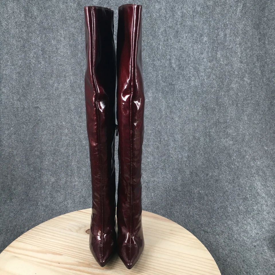 Forever 21 Botas Mujer 5 Altas Sobre la Rodilla Punta Cremallera Tacones Pull On Rojo Foto 4 de 4
