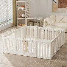 Infant Play Yard, Durable Plastic Playpen for 6-12 Month Olds, 71 X 59 Safe Play