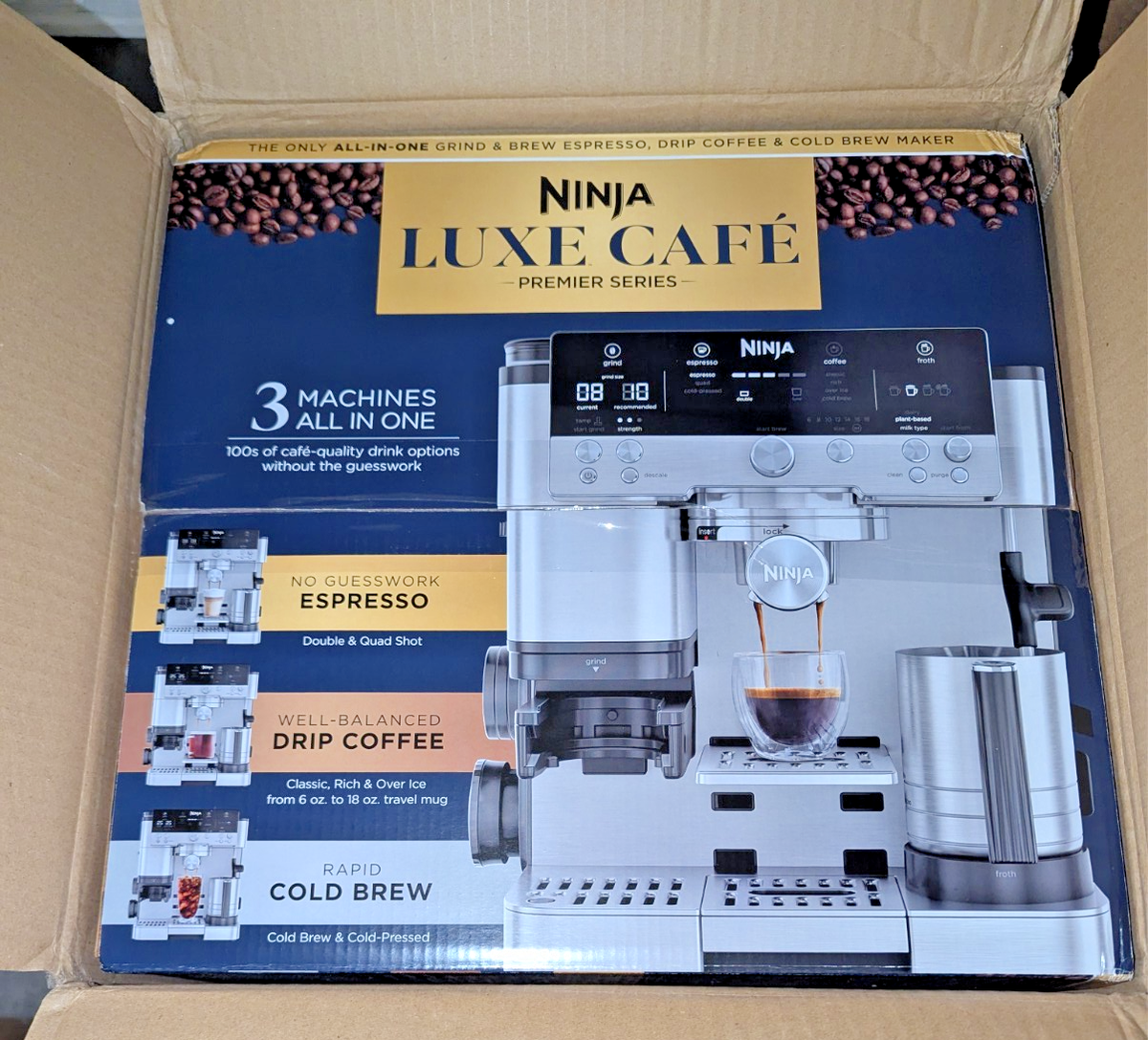 ヴィギナー Ninja Luxe Café Premier Series 3-in-1 Espresso, Coffee and Cold