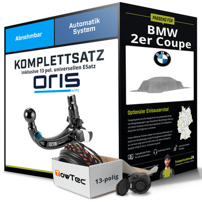 Anhängerkupplung ORIS abnehmbar für BMW 2er Coupe +E-Satz Set