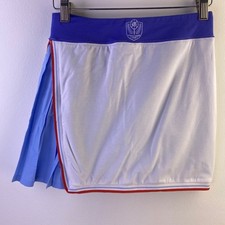 Street Tennis Club Skort Kids XL/12 Blue White Pleated Athletic Tennis Skirt