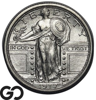 1917 D Standing Liberty Quarter Type 1 Key Date Choice BU FH Key Date!