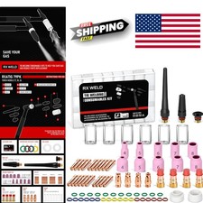 79PCS TIG Welding Torch Kit with Glass Cup and Stubby Gas Lens for Professionals