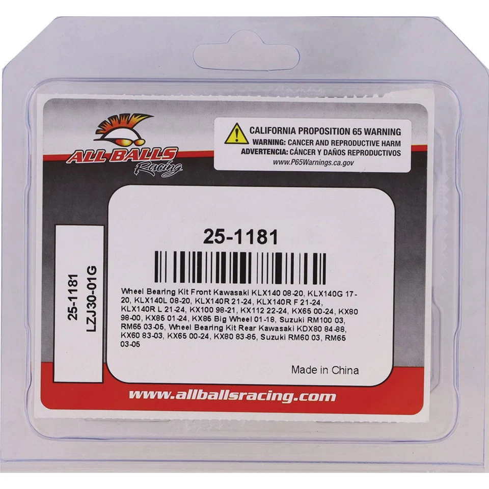 All Balls 25-1181 Wheel Bearing Kit (repl 25-1174) Rear For Kawasaki KX65 00-12 - Image 4 of 4