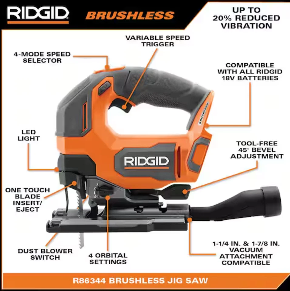 18V Brushless Cordless 2-Tool Combo Kit with Jig Saw and Grinder (Tools Only) - Image 2 of 3