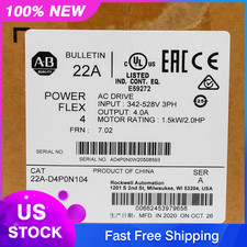 Factory Seal Allen-Bradley 22A-D4P0N104 Powerflex 2.0HP AC Drive US Free Ship