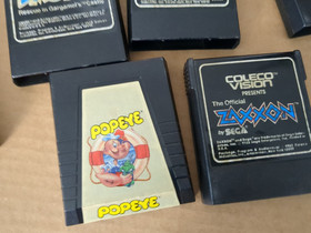 Coleco Colecovision Vintage video Game Lot Donkey Kong Jr Zaxxon Smurfs popeye