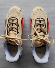 Zapatillas PUMA Inhale Ortholite - Beige Brillante y Rojo - Plantilla Textil