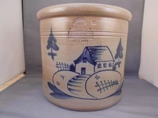 Rowe Pottery Works Stoneware 25 Year Anniversary Gallon Crock 7 3/8" Excellent