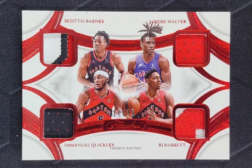 2024 Flawless Scottie Barnes RJ Barrett Quickley Walter Quad Patch Ruby RC /15