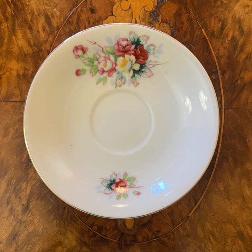 Vintage Japanese Floral Print Coffee Saucer