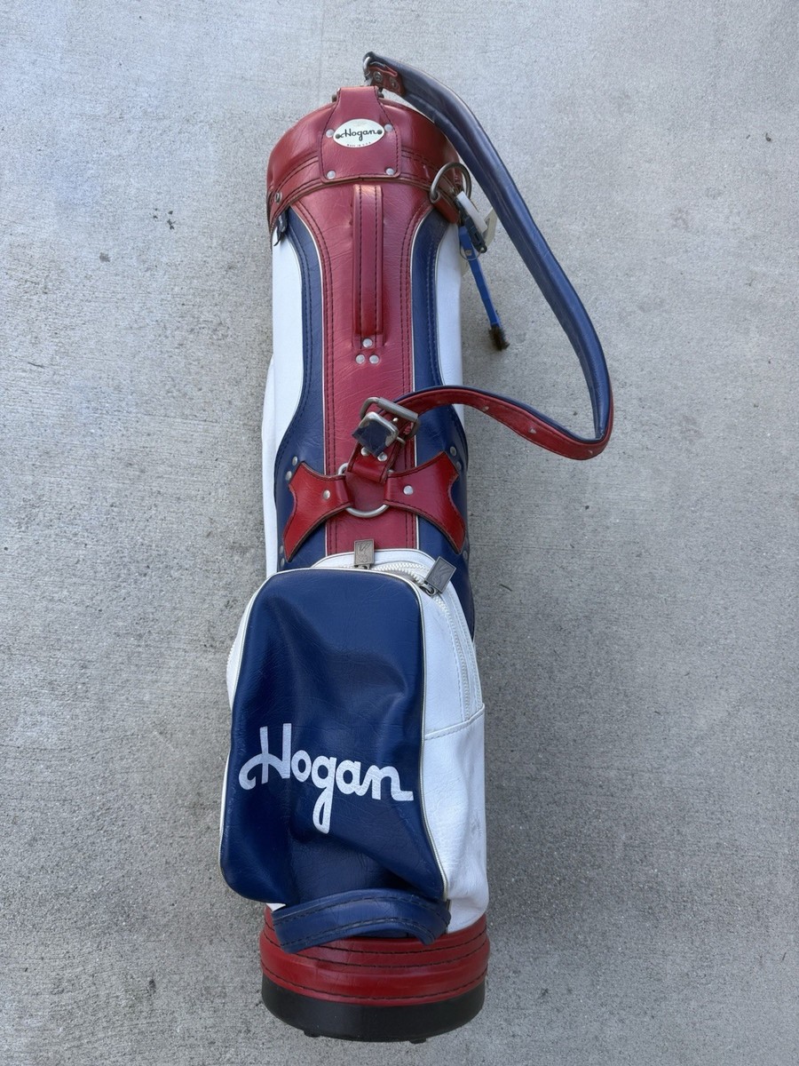 Ben Hogan Vintage Leather Golf Club Bag Red, White Blue Limited
