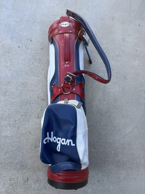 Ben Hogan Vintage Leather Golf Club Bag Red, White Blue Limited