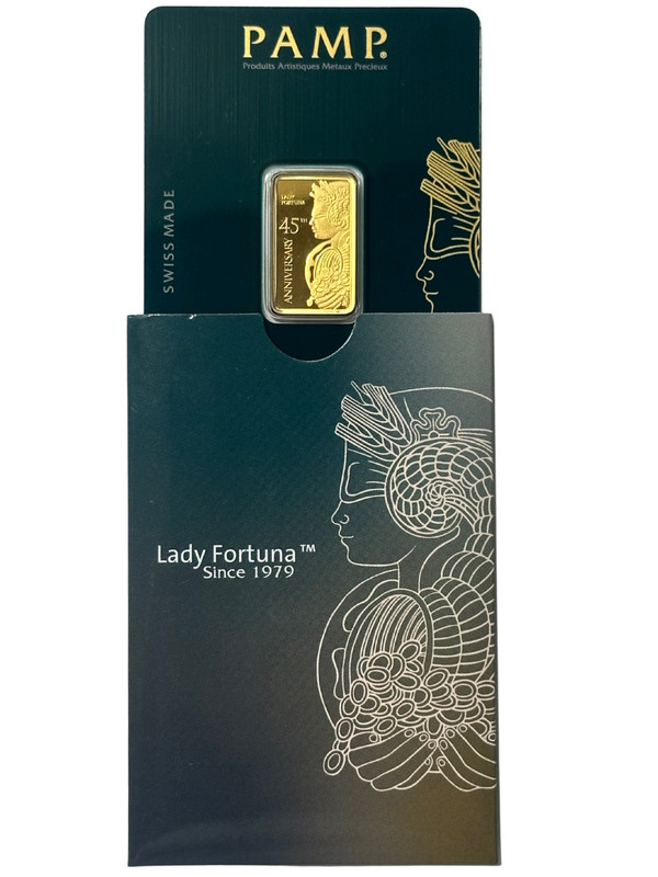 PAMP Suisse 5 Gram Gold Bar Lady Fortuna™ 45th Anniversary ***RARE 4500 Mintage*