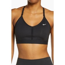 Nike Dri Fit Indy Mesh Inset Black Sports Bra XL Adjustable Straps CZ4456