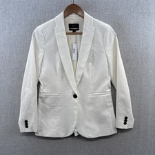 NEW J Crew Parke Blazer Jacket Womens 0 Ivory Bi-Stretch Cotton Blend Structured