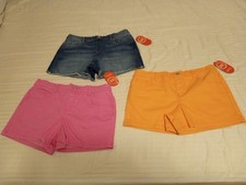 Wonder Nation Girls Core Denim Shorts Sz XL 14-16 Orange Blue Pink Casual Lot 3