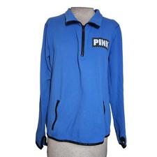Victoria's Secret Pink Blue Quarter Zip Pullover Size Medium