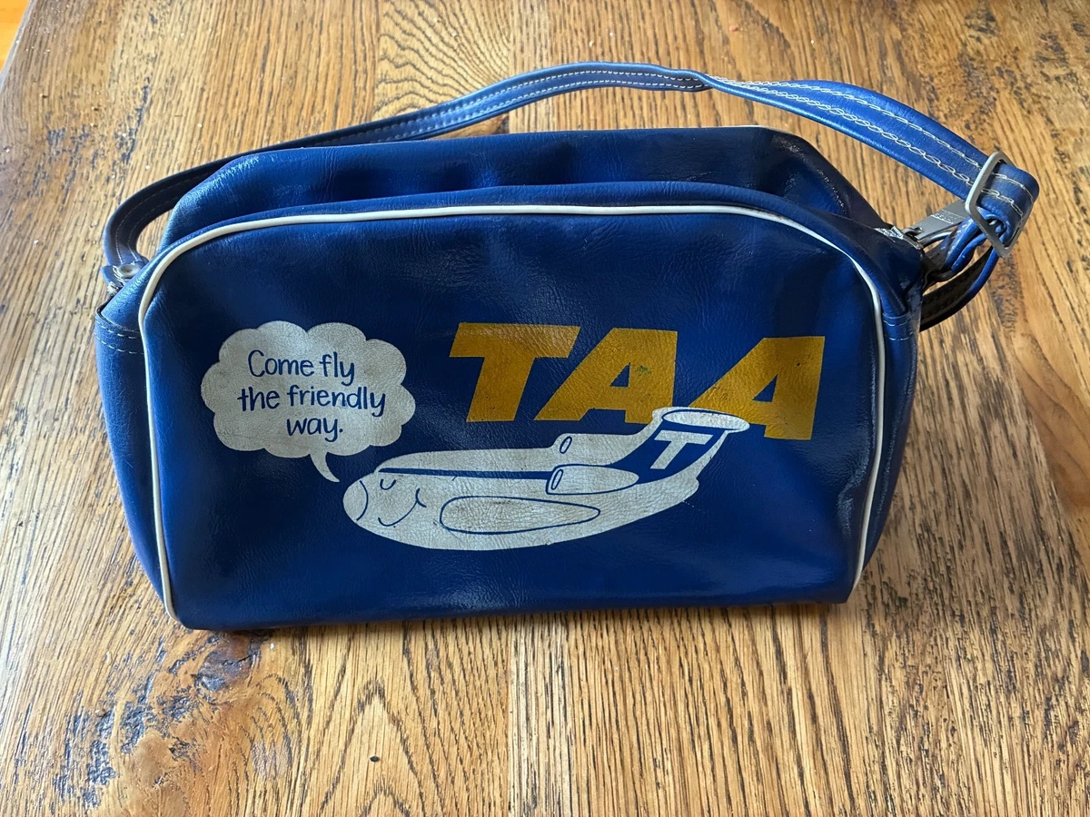 Trans-Australian Airlines overnight bag, 'Come fly the friendly way'