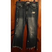 Flying monkey high rise Cropped Flare Stretch Jean distressed size 29