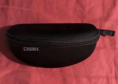 CHUMS Transporter Asymmetrical Zippered Hard Shell Case Fits Most Eyewear Black