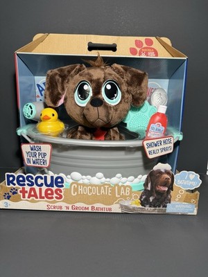 Rescue Tales CHOCOLATE LAB Scrub 'n Groom Bathtub Toy Dog Playset LITTLE TIKES
