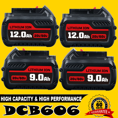 12Ah DCB609 For DEWALT 9Ah DCB606 DCB615 20V/60V MAX FLEXVOLT Li-Ion Battery