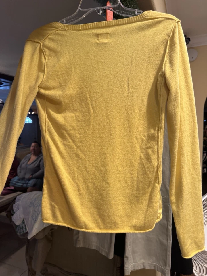 Novo com etiquetas Converse One Star Top tamanho M azul branco suéter de malha solto manga longa algodão - Imagem 3 de 3