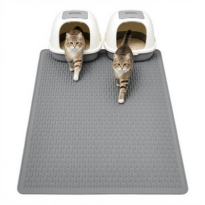 Large Cat Litter Mat 39x27 Inch, XL Waterproof Cat Mat for Litter Box with Ra...