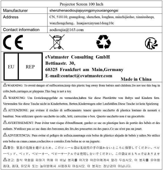 Portable 100-Inch Outdoor & Indoor Projection Screen with Stand