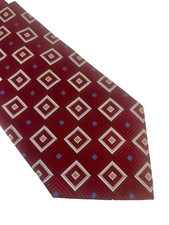 Nordstrom Men's Tie 100 Dark Red Geometric 3.5 x 58 Pre-Owned