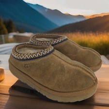 UGG Tasman II Unisex Youth Brown Suede Slip-On Shoes Little Kid 12 EU 30 Slipper