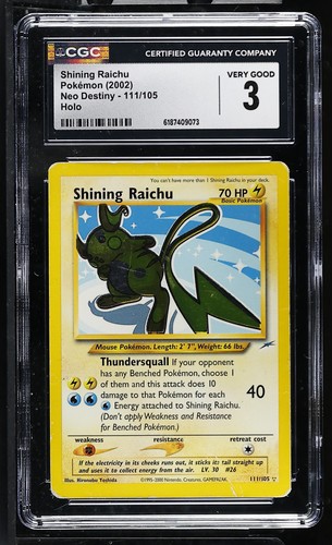 Shining Raichu (Unlimited) graded CGC 3 for sale on eBay