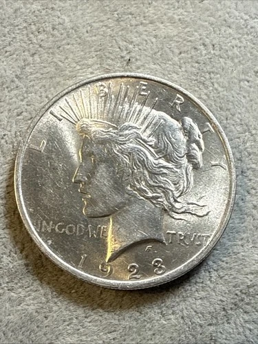 BU 1923 P Peace Silver Dollar BU Unc 90% Silver. Nice Coin 7773