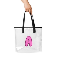 Clear letter  A  tote bag